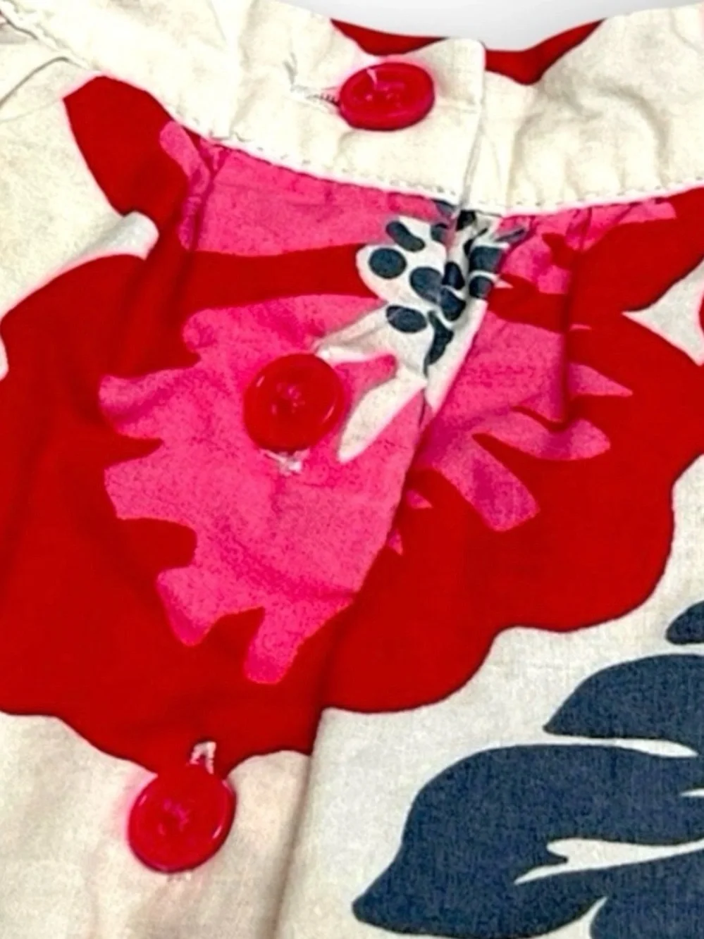 OshKosh B’gosh Floral Dress 18M Toddler Girl Pink Red Cotton Long Sleeve Party